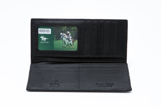 Genuine Leather RFID Protected Black Long Wallet