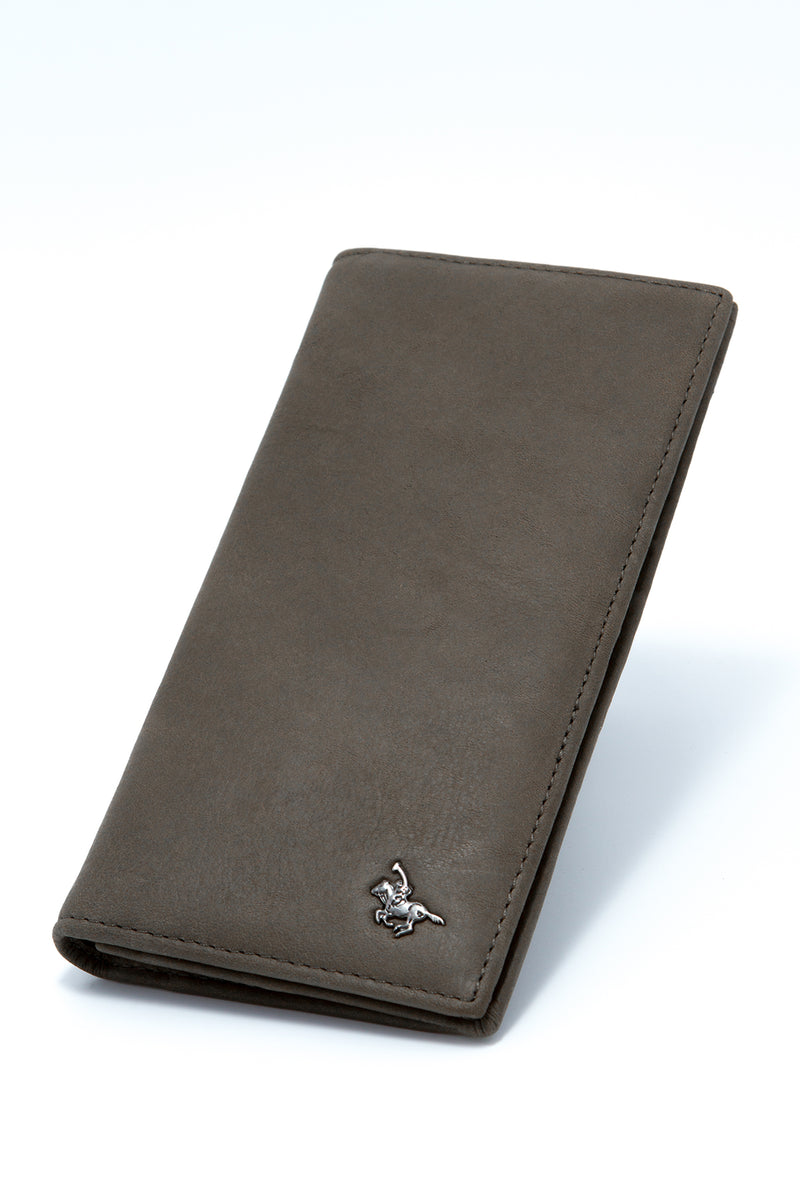 Load image into Gallery viewer, Genuine Leather RFID Protected Khaki Long BiFold Wallet
