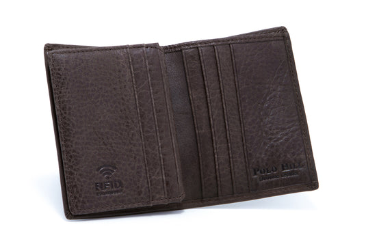 RFID Protected Genuine Leather BiFold Card Holder Wallet