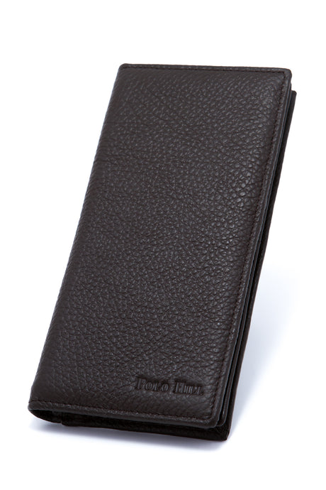 Genuine Leather Bi-Fold Long Wallet