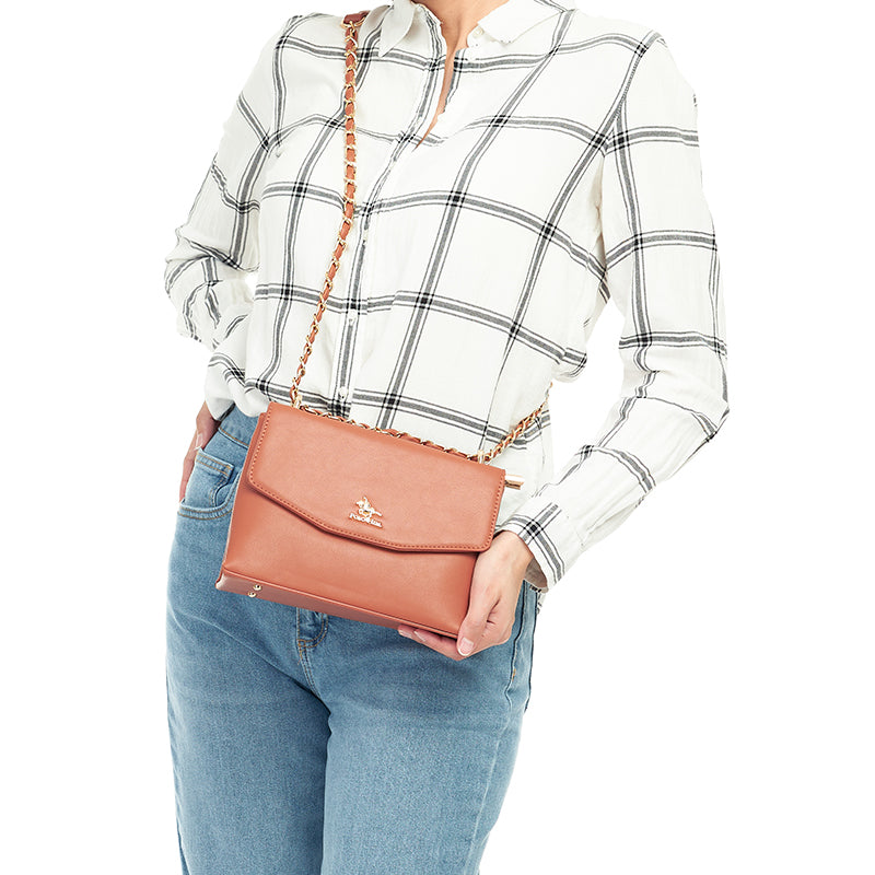 Load image into Gallery viewer, Amber Front Flap Chain Sling Bag
