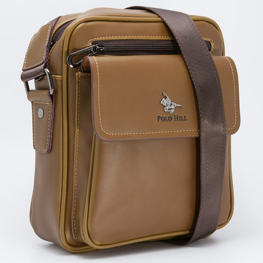 Faux Leather Crossbody Messenger Bag