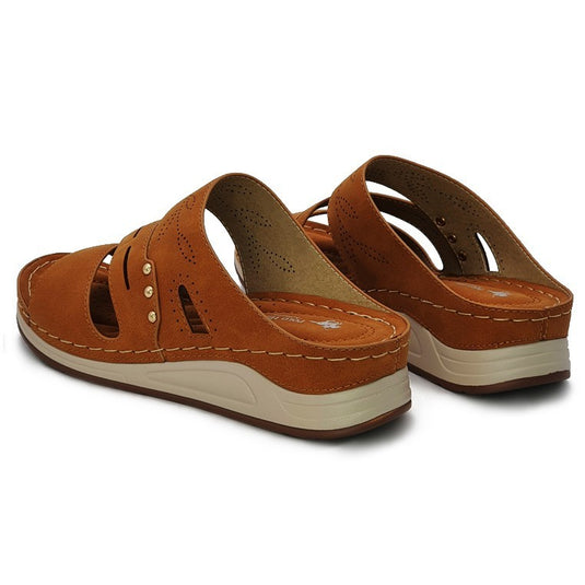 Faux Suede Slide On Wedges