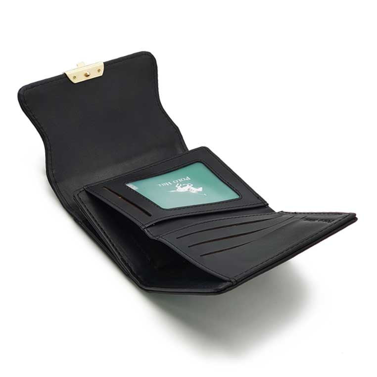 Load image into Gallery viewer, Leaf Inspired Stitching Tri-Fold Wallet
